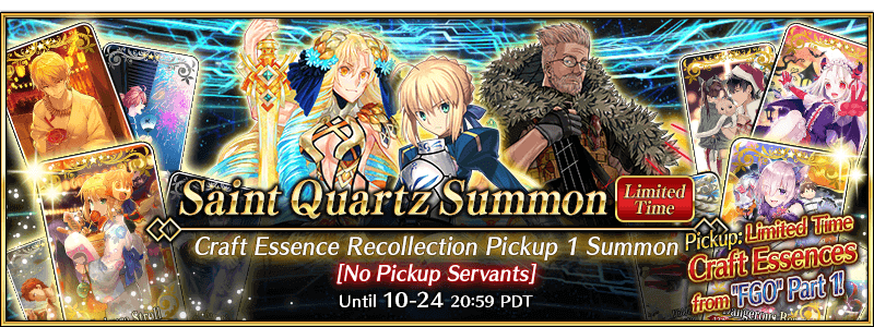 Fate/Grand Order Memories I/II Craft Essence Pickup Summon