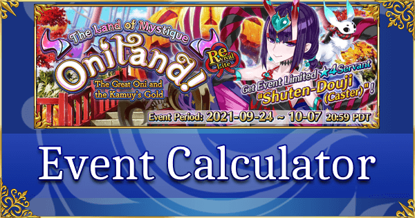 Revival: Oniland Halloween 2020 - Event Calculator