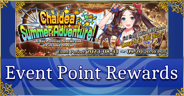 FGO Summer 2023: Chaldea Summer Adventure - Treasure Point Rewards